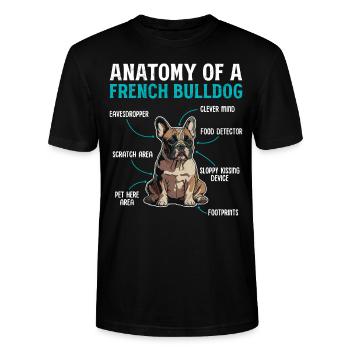 Anatomie d’un bouledogue français - T-shirt bio CRAFTER Stanley Stella Unisexe - noir - Devant - Alina (178cm) & Michal (187cm)