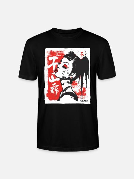 Cool Japanese girl - Stanley/Stella CRAFTER Unisex Organic T-Shirt - black