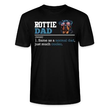 ROTTIE DAD Rottweiler Besitzer Rottweiler Freund - Stanley/Stella Unisex Bio-T-Shirt CRAFTER - Schwarz - Vorne - Alina (178cm) & Michal (187cm)