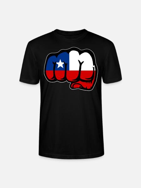 Chile Flag Fist - Stanley/Stella CRAFTER Unisex Organic T-Shirt - black