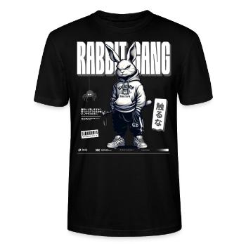 Rabbit Gang - Stanley/Stella Unisex Bio-T-Shirt CRAFTER - Schwarz - Vorne - Alina (178cm) & Michal (187cm)