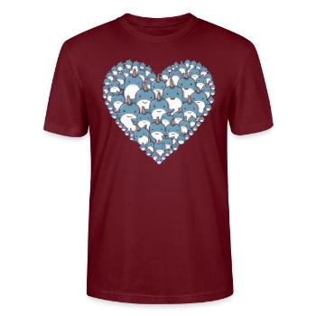Amoureux du narval Licorne de l’animal marin Narval - T-shirt bio CRAFTER Stanley Stella Unisexe - bordeaux - Devant - Alina (178cm) & Michal (187cm)