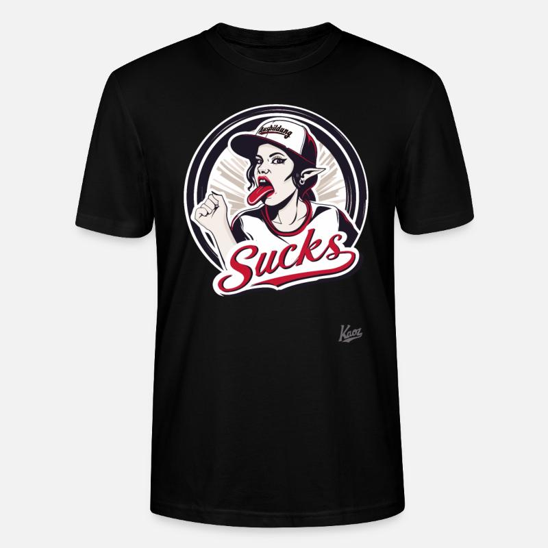 Baseball-Maskottchen-Mädchen: Ausbildung nervt - Stanley/Stella Unisex Bio-T-Shirt CRAFTER - Schwarz