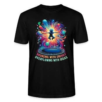 AuDHD Autisme TDAH Spectre autistique Neurodiversité - T-shirt bio CRAFTER Stanley Stella Unisexe - noir - Devant - Alina (178cm) & Michal (187cm)