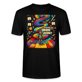 AuDHD Autisme TDAH Spectre autistique Neurodiversité - T-shirt bio CRAFTER Stanley Stella Unisexe - noir - Devant - Alina (178cm) & Michal (187cm)