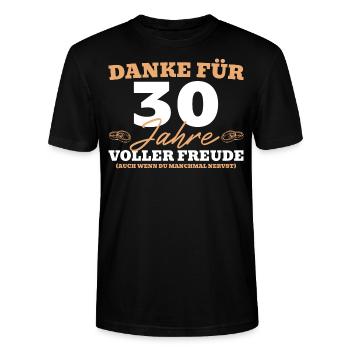 30. Hochzeitstag Mann Perlenhochzeit - Stanley/Stella Unisex Bio-T-Shirt CRAFTER - Schwarz - Vorne - Alina (178cm) & Michal (187cm)