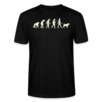 Labrador Fan LABRADOR EVOLUTION Lustiges Labrador - Stanley/Stella Unisex Bio-T-Shirt CRAFTER - Schwarz - Vorne - Alina (178cm) & Michal (187cm)