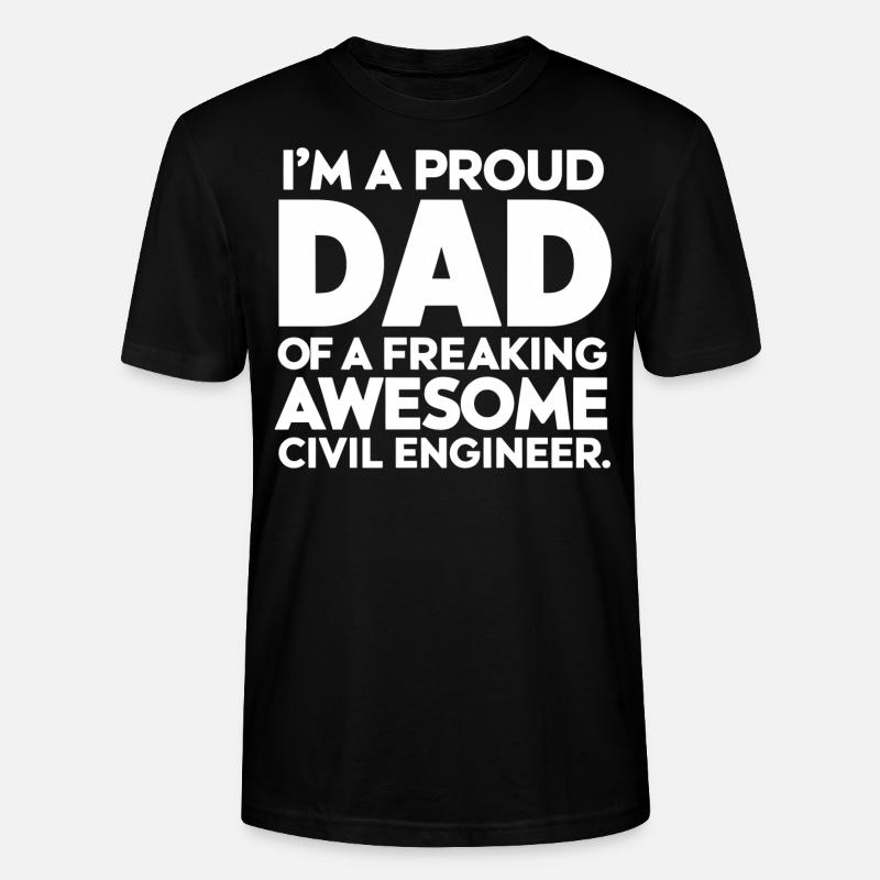 Father Funny Civil Engineer Dad - T-shirt bio CRAFTER Stanley Stella Unisexe - noir