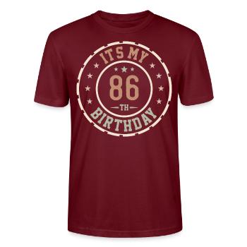 Es ist mein 86. Geburtstag 86 Jahre altes Geschenk - Stanley/Stella Unisex Bio-T-Shirt CRAFTER - Burgunderrot - Vorne - Alina (178cm) & Michal (187cm)