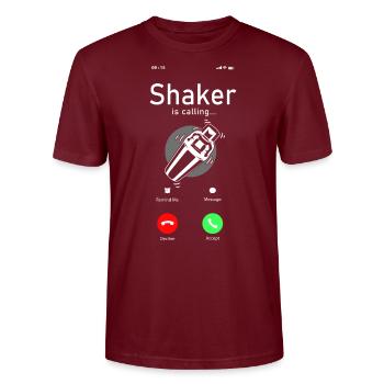Bartender Mixologist Phone Display - Stanley/Stella Unisex Bio-T-Shirt CRAFTER - Burgunderrot - Vorne - Alina (178cm) & Michal (187cm)