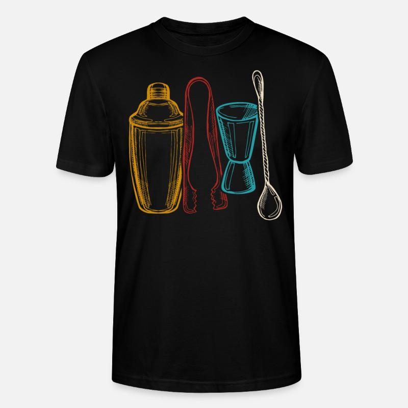 Bartender Mixologist Retro - Stanley/Stella Unisex Bio-T-Shirt CRAFTER - Schwarz