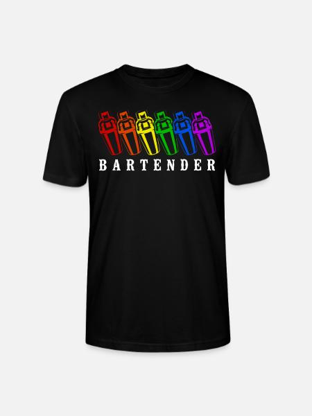 Bartender Mixologist Rainbow - Stanley/Stella Unisex Bio-T-Shirt CRAFTER - Schwarz