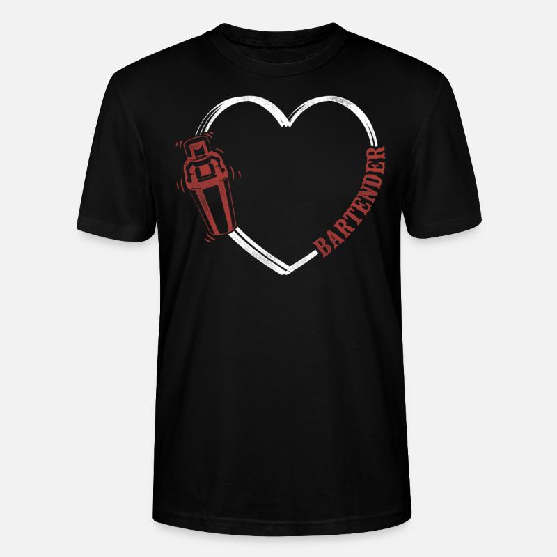 Bartender Mixologist Heart - Stanley/Stella Unisex Bio-T-Shirt CRAFTER - Schwarz