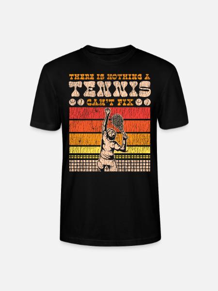 Funny Tennis Player Racket There - Stanley/Stella CRAFTER Unisex Organic T-Shirt - black