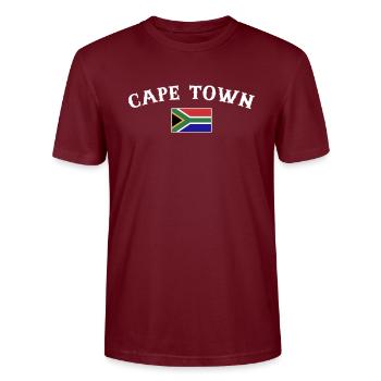 Cape Town Afrique du Sud Drapeau sud-africain - T-shirt bio CRAFTER Stanley Stella Unisexe - bordeaux - Devant - Alina (178cm) & Michal (187cm)