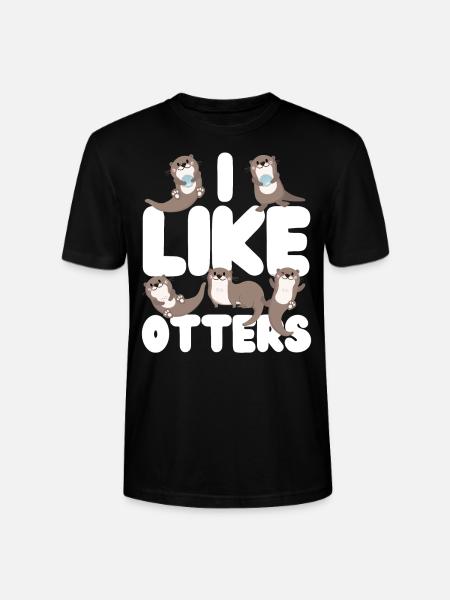 Otter I Like Otters - Stanley/Stella CRAFTER Unisex Organic T-Shirt - black