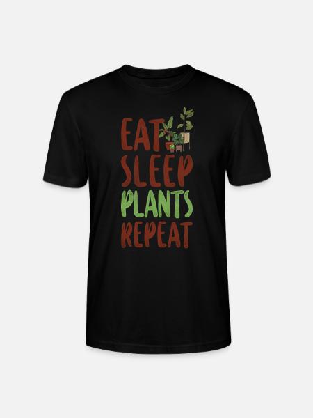 Plant Lover Gardening Eat Sleep - Stanley/Stella CRAFTER Unisex Organic T-Shirt - black