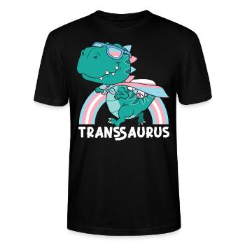 Transgender Trans LGBT Pride - Stanley/Stella Unisex Bio-T-Shirt CRAFTER - Schwarz - Vorne - Alina (178cm) & Michal (187cm)