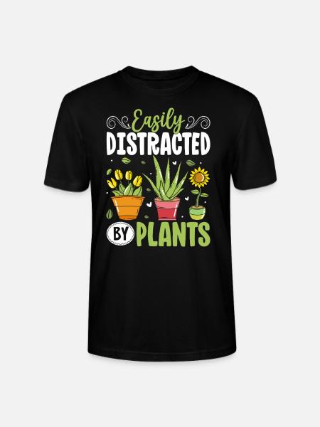 Easily Distracted By Plants - Stanley/Stella CRAFTER Unisex Organic T-Shirt - black