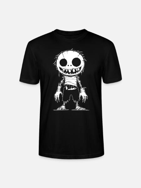 Creepy Cartoon Zombie with Smile - Stanley/Stella CRAFTER Unisex Organic T-Shirt - black