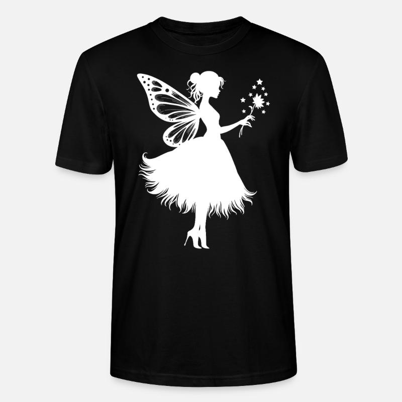 Zauberhafte Fee mit Blume - Stanley/Stella Unisex Bio-T-Shirt CRAFTER - Schwarz