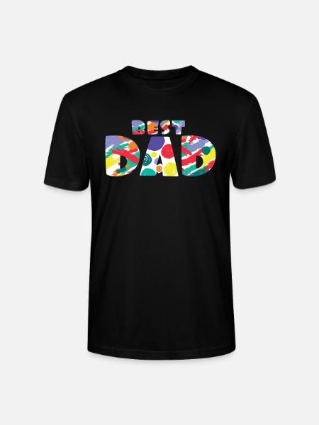 Best Dad Bester Papa Von Sohn Tochter Zum Vatertag - Stanley/Stella Unisex Bio-T-Shirt CRAFTER - Schwarz