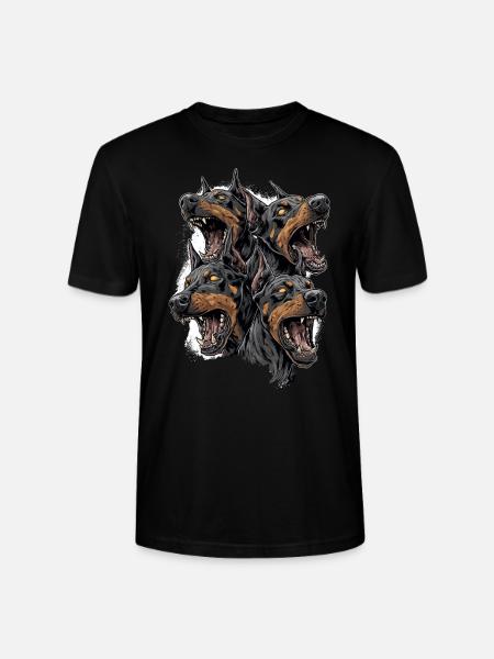 Cerberus Angry Dobermans – Aggressive Dogs - Stanley/Stella CRAFTER Unisex Organic T-Shirt - black
