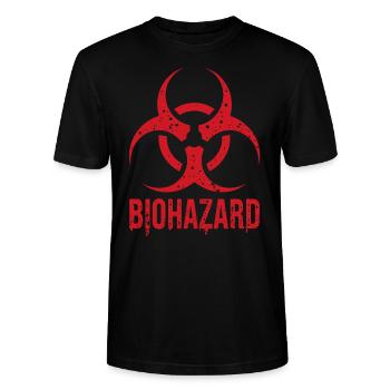 Biohazard Grunge Zombies Apokalypse Horror - Stanley/Stella Unisex Bio-T-Shirt CRAFTER - Schwarz - Vorne - Alina (178cm) & Michal (187cm)