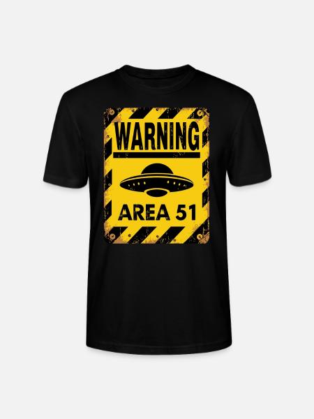 Area 51 UFO-advarsel – Indtast på egen risiko - Stanley Stella CRAFTER unisex økologisk-T-shirt - sort
