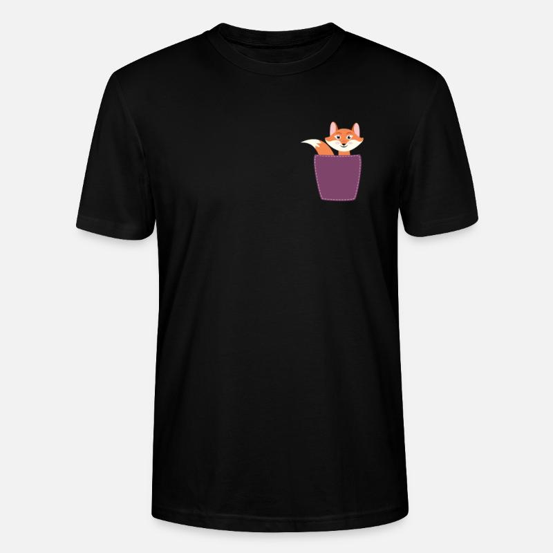 Fuchs in Brusttasche - Stanley/Stella Unisex Bio-T-Shirt CRAFTER - Schwarz
