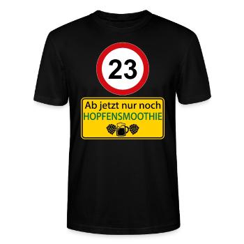 23 Ab jetzt nur noch Hopfensmoothie - Stanley/Stella Unisex Bio-T-Shirt CRAFTER - Schwarz - Vorne - Alina (178cm) & Michal (187cm)