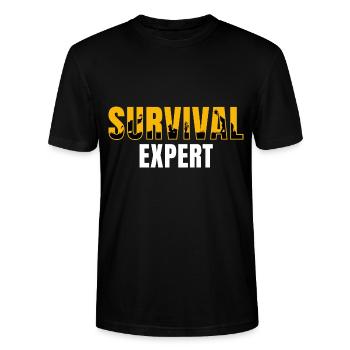 Survival Expert - Stanley/Stella CRAFTER Unisex Organic T-Shirt - black - Front - Alina (178cm) & Michal (187cm)