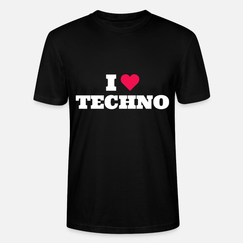 I Love Techno - T-shirt bio CRAFTER Stanley Stella Unisexe - noir