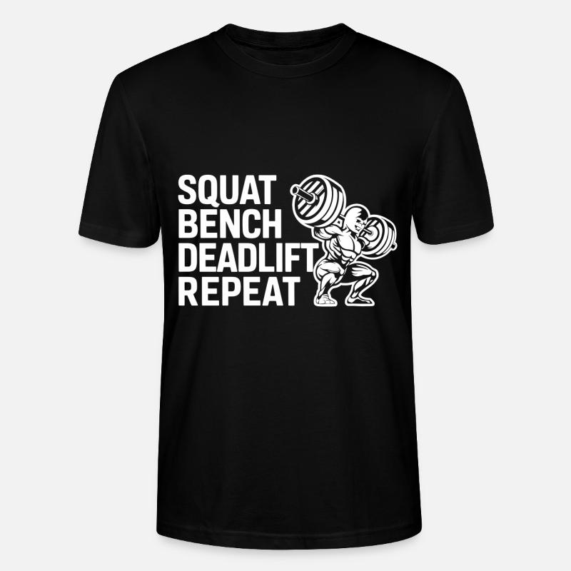 Squat Bench Deadlift Repeat 8 - Stanley/Stella Unisex Bio-T-Shirt CRAFTER - Schwarz