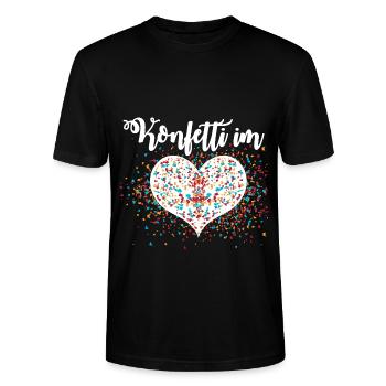 Konfetti im Herzen Karneval Fasching - Stanley/Stella Unisex Bio-T-Shirt CRAFTER - Schwarz - Vorne - Alina (178cm) & Michal (187cm)
