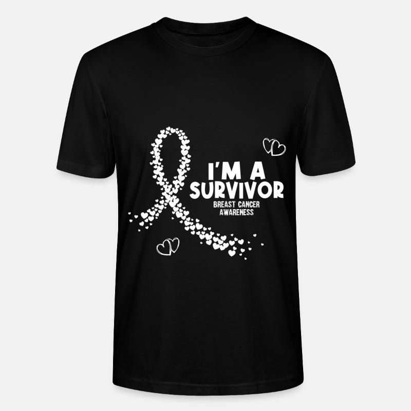 Ich bin ein Brustkrebs-Überlebender - Stanley/Stella Unisex Bio-T-Shirt CRAFTER - Schwarz