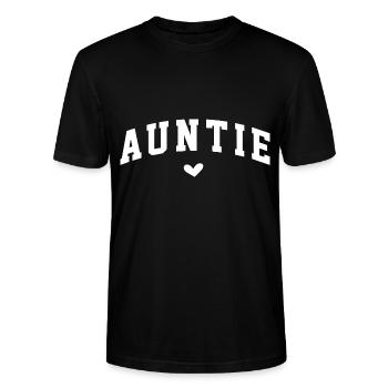 Tante Tante Tante Grand-tante Mamie - T-shirt bio CRAFTER Stanley Stella Unisexe - noir - Devant - Alina (178cm) & Michal (187cm)