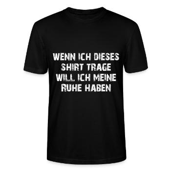 Ich will meine Ruhe - Stanley/Stella Unisex Bio-T-Shirt CRAFTER - Schwarz - Vorne - Alina (178cm) & Michal (187cm)