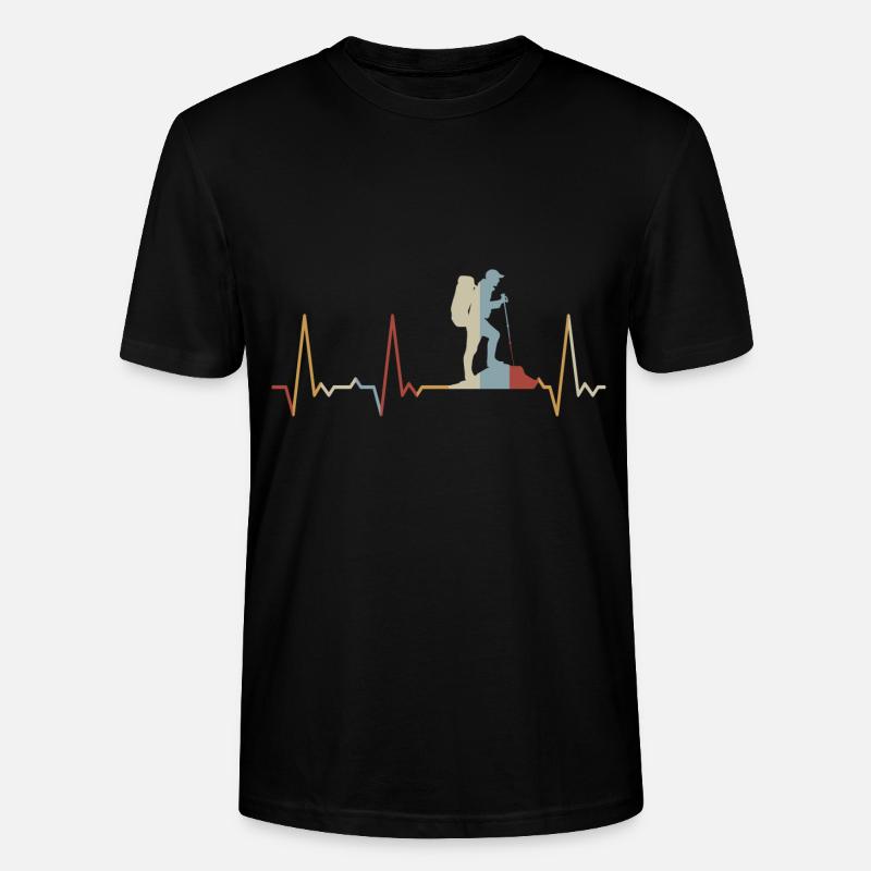 Herzschlag Wandern - Stanley/Stella Unisex Bio-T-Shirt CRAFTER - Schwarz