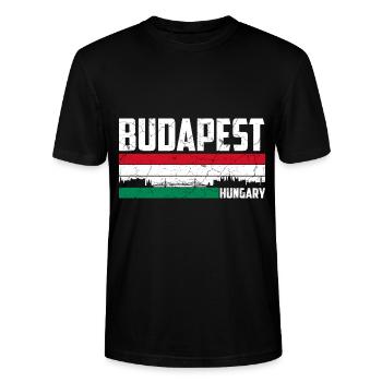 Budapest Ungarn - Stanley/Stella Unisex Bio-T-Shirt CRAFTER - Schwarz - Vorne - Alina (178cm) & Michal (187cm)