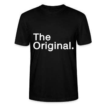 Modèles de famille assortis. Père. Mère. Frère. - T-shirt bio CRAFTER Stanley Stella Unisexe - noir - Devant - Alina (178cm) & Michal (187cm)