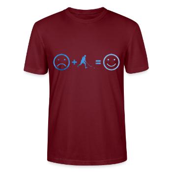Hockey Floorball Floorball Hommes - T-shirt bio CRAFTER Stanley Stella Unisexe - bordeaux - Devant - Alina (178cm) & Michal (187cm)