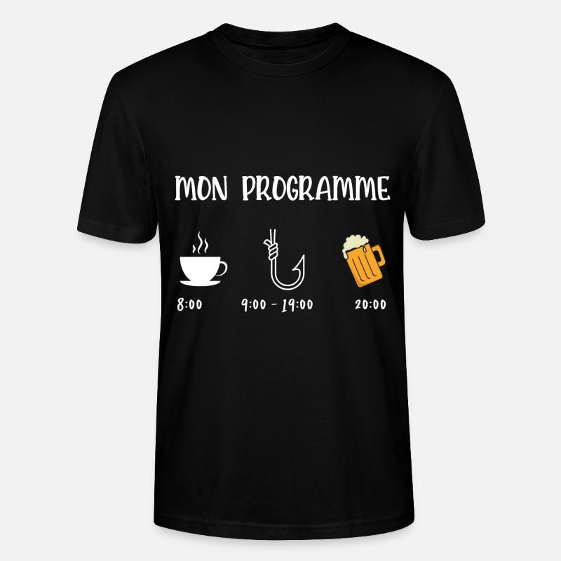 mon programme pêche - T-shirt bio CRAFTER Stanley Stella Unisexe - noir