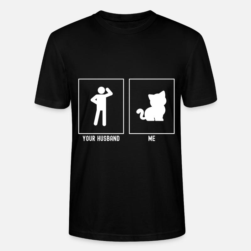 Son mari - moi - chat mignon - T-shirt bio CRAFTER Stanley Stella Unisexe - noir
