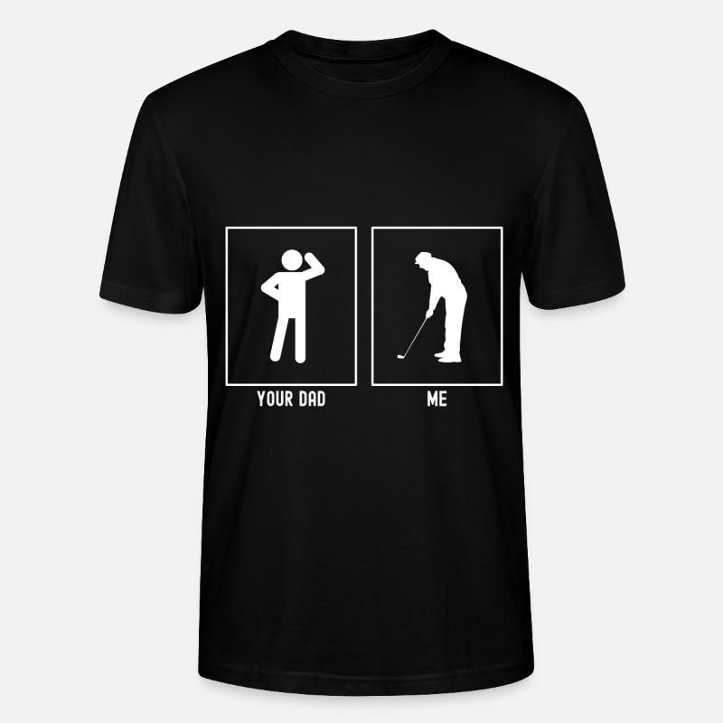 Dein Vater - Ich - Golf - Stanley/Stella Unisex Bio-T-Shirt CRAFTER - Schwarz