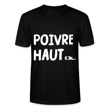 poivre haut - T-shirt bio CRAFTER Stanley Stella Unisexe - noir - Devant - Alina (178cm) & Michal (187cm)