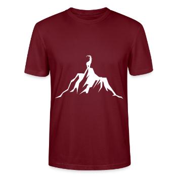 Goat - Mountain - (2) - Stanley/Stella CRAFTER Unisex Organic T-Shirt - burgundy - Front - Alina (178cm) & Michal (187cm)