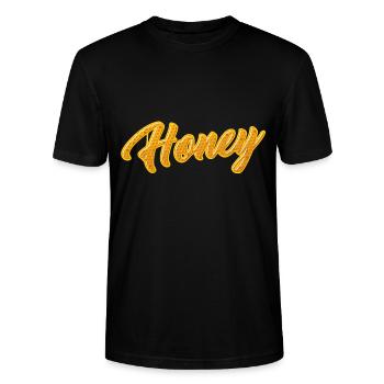 Honey Abeille Apiculteur Graffiti Lettrage - T-shirt bio CRAFTER Stanley Stella Unisexe - noir - Devant - Alina (178cm) & Michal (187cm)