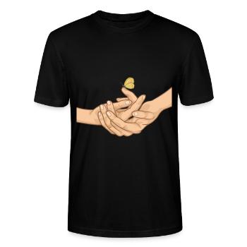 Butterfly Hands - Stanley/Stella CRAFTER Unisex Organic T-Shirt - black - Front - Alina (178cm) & Michal (187cm)
