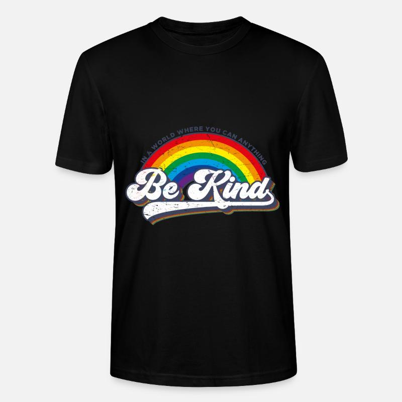 Be Kind LGBT Regenbogen - Stanley/Stella Unisex Bio-T-Shirt CRAFTER - Schwarz